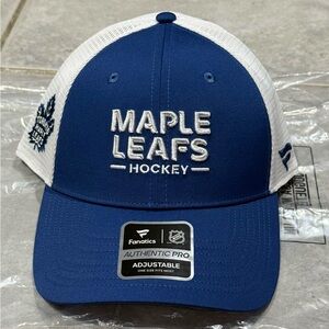Fanatics Blue and White Maple Leafs Hockey Trucker Hat